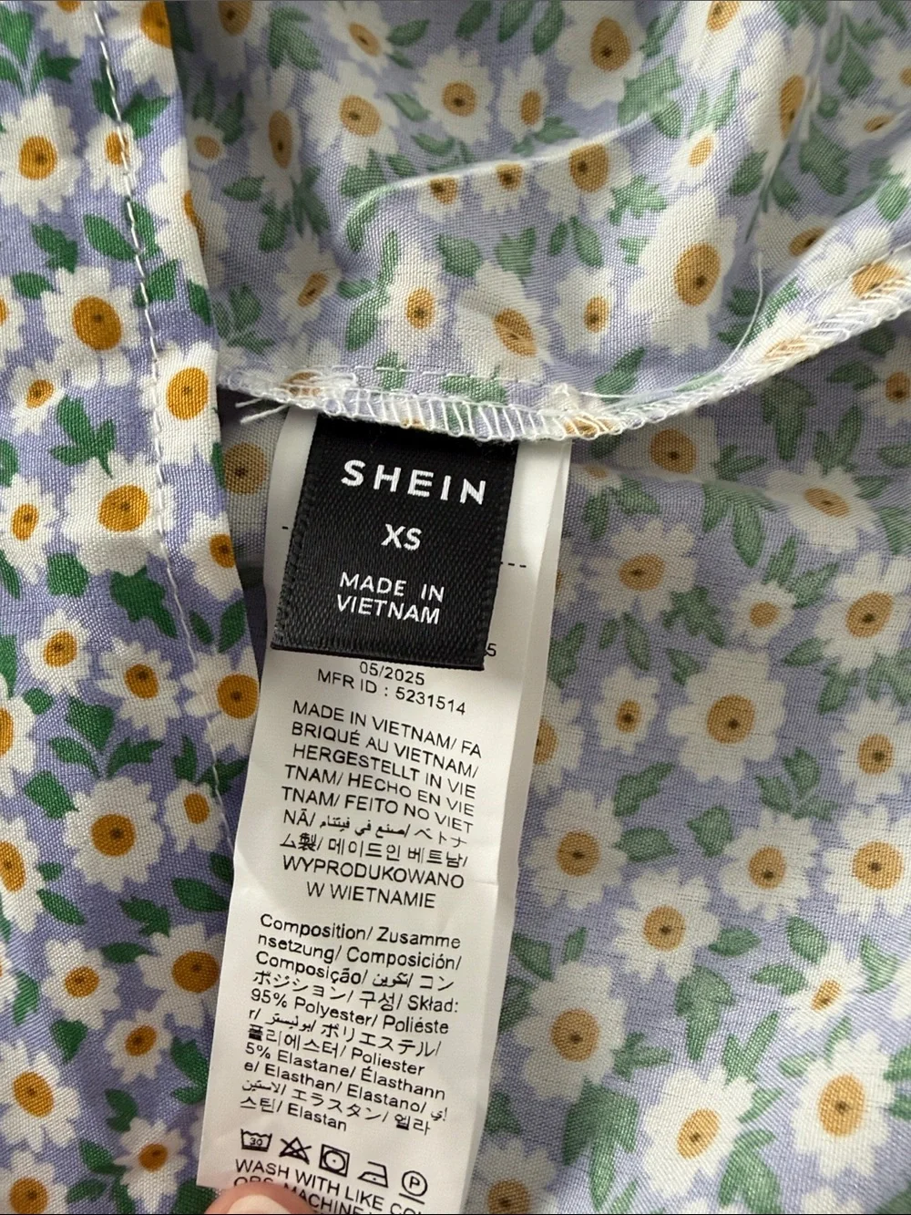 Floral V-Neck Smocked Waist Midi Dress in Lilac - Picture 3 of 3
